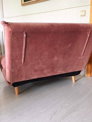 Sofá Cama Terciopelo Rosa Maisons du Monde