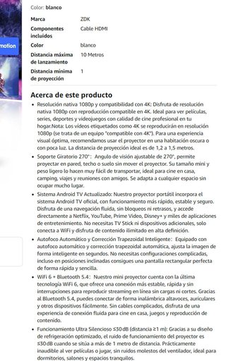 Proyector ZDK Mini Portátil Nuevo 2026