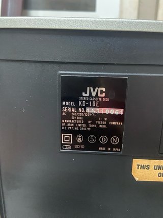 JVC KD-10 Stereo Cassette Deck