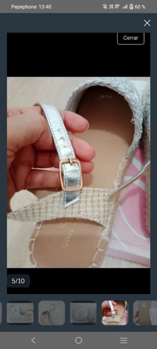 Sandalias esparto beige y plata