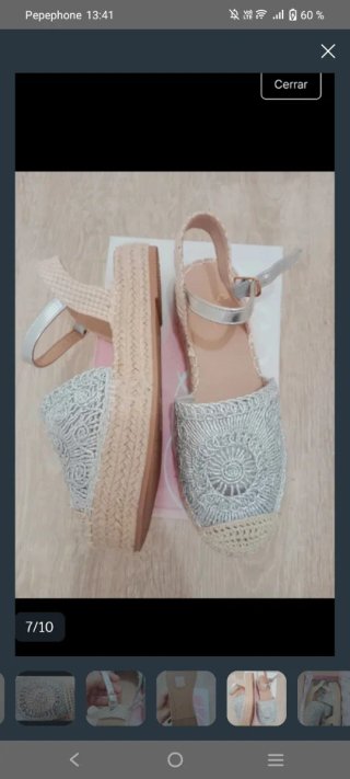 Sandalias esparto beige y plata
