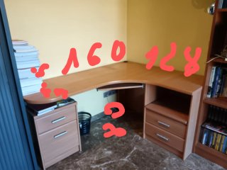 Mesa de oficina esquinera madera