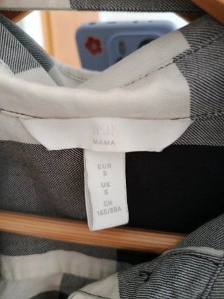 Vestido camisero premamá cuadros blanco