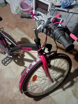 Bicicleta Btwin niña rosa 24