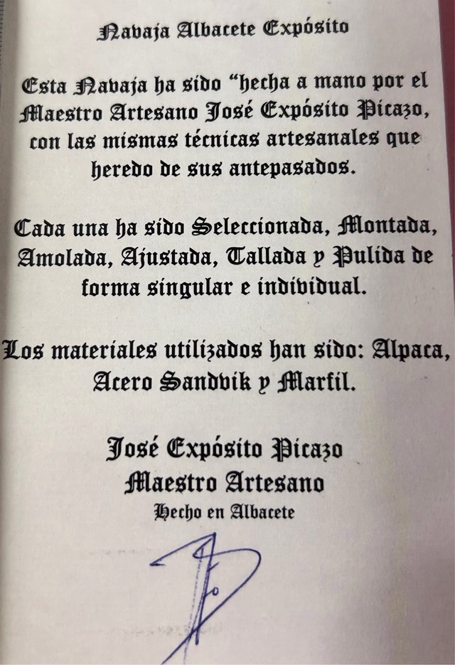Navaja Exposito Albacete Vintage Artesanía