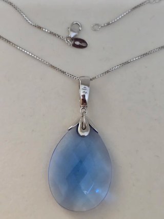 Collar Plata 925 Colgante Azul