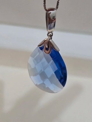 Collar Plata 925 Colgante Azul