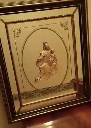 Espejo Virgen Niño Marco Dorado