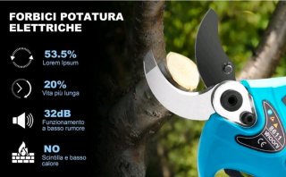 Forbici Cesoia Elettrica 2 Batterie 48v + Accessor