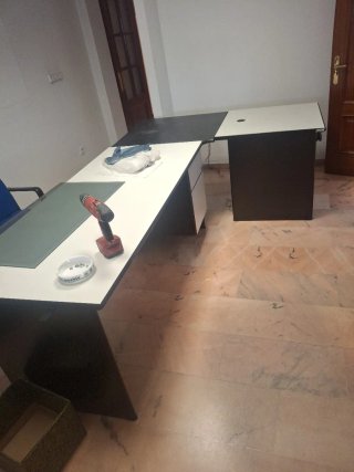 Mesas de oficina L - Madera y Metal
