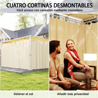 Pérgola Jardín 3x4m UPF 50+ Beige