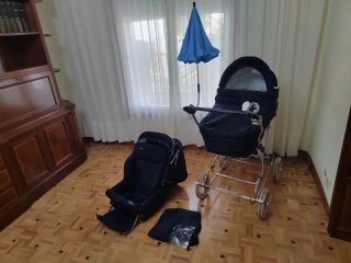 Carrito bebé clásico: silla, cuco y sombrilla