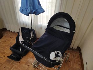 Carrito bebé clásico: silla, cuco y sombrilla