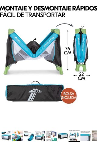 Cuna de viaje Hauck Dream N Play azul