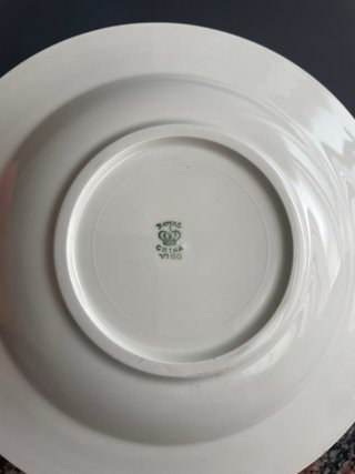 6 Platos Hondos Porcelana Filo Dorado