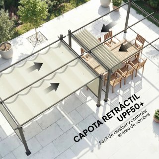 Pérgola Jardín 4x3m con Cortinas