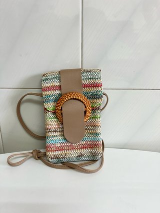 Funda móvil bolso tejido multicolor