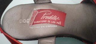 Sandalias Pradillo Cuña Piel Roja y Plata