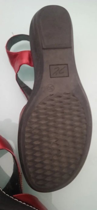 Sandalias Pradillo Cuña Piel Roja y Plata