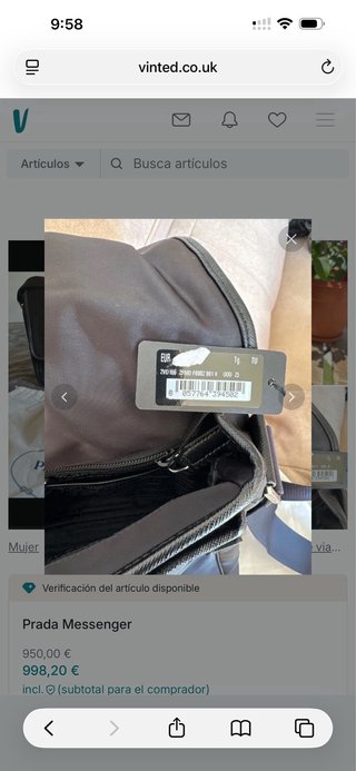 Bolso bandolera Prada negro