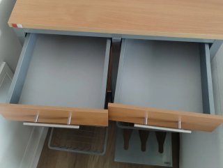 Mueble auxiliar cocina 2 cajones, cestas y ruedas