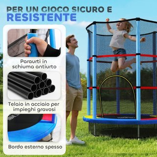 Tappeto Elastico per Bambini 3-6 Anni con Rete di