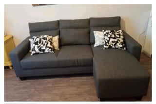 Sofá esquinero Ikea gris tela