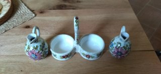 Servizio Olio/Aceto Deruta Ceramica Fiori