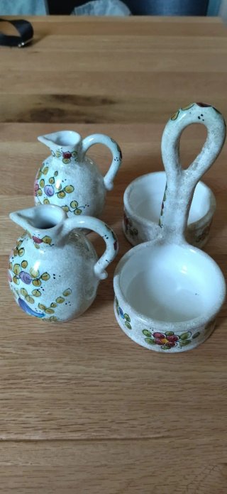 Servizio Olio/Aceto Deruta Ceramica Fiori