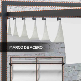 Cenador 3x4m Techo Retráctil