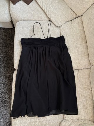 Vestido Zara gasa negro tirantes mini