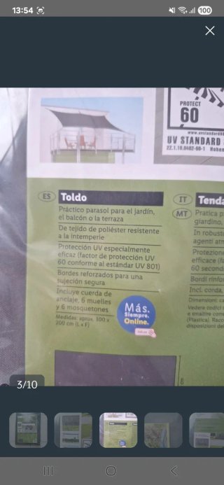 Toldo parasol  sin estrenar