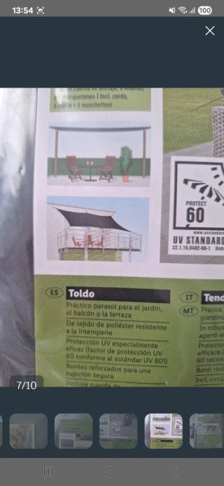 Toldo parasol  sin estrenar