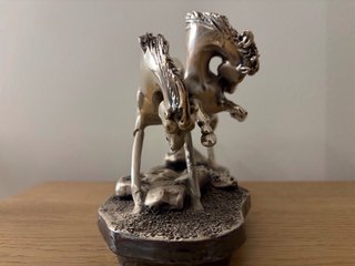 Scultura Cavalli Ottaviani Vintage Argento