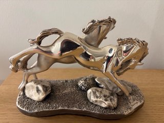 Scultura Cavalli Ottaviani Vintage Argento