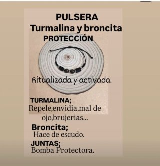 Pulsera Turmalina y Broncita Protección