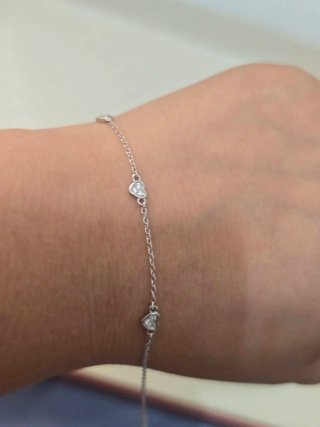 Pulsera Plata 925 Corazones