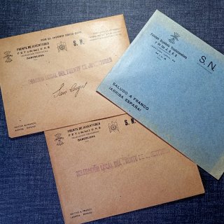 Lote 3 Sobres Falange Frente Juventudes 1940 Raros