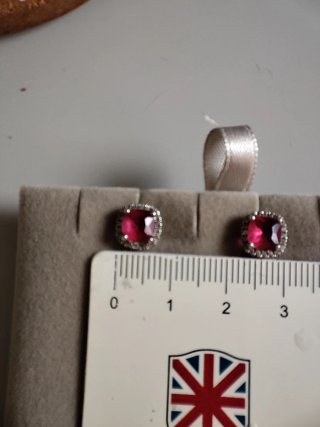 Pendientes Plata y Circonitas Rosa