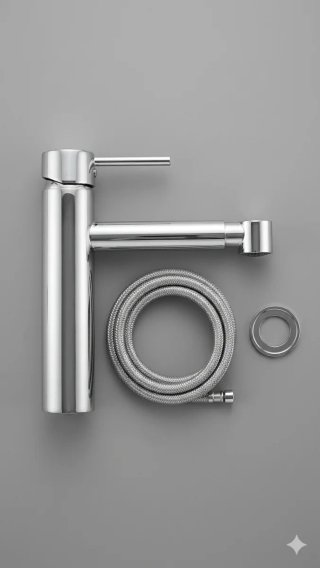 Grifo Monomando Lavabo con Rociador Extraíble