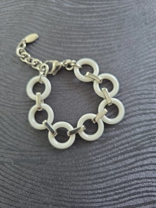 Pulsera Lotus eslabones blancos y plateados
