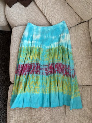 Falda boho Adolfo Dominguez estampada tie-dye