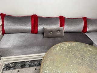 Sofá Marroquí Gris y Rojo