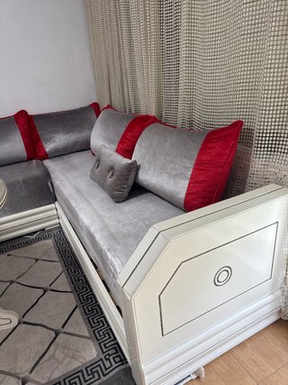 Sofá Marroquí Gris y Rojo