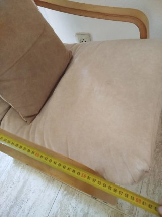 2 Hamacas de tela y madera beige