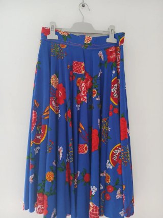 Falda larga estampada azul talla S/M