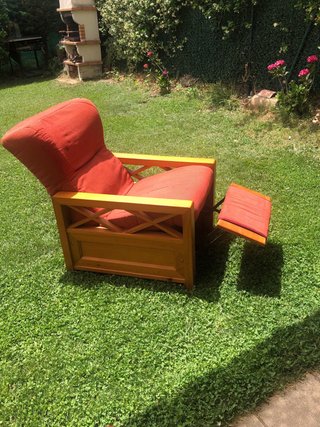 Sofá Cama Madera y Colchón Muelles