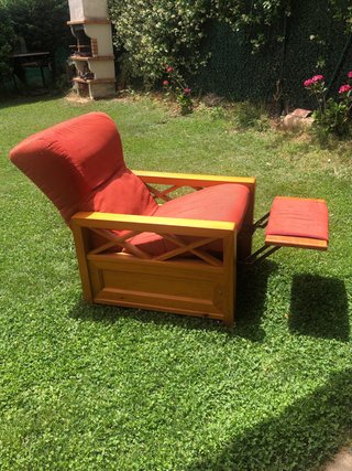 Sofá Cama Madera y Colchón Muelles