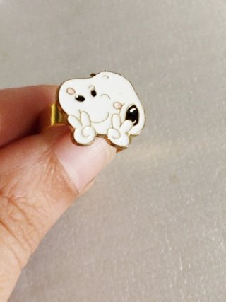 Anillo Snoopy Cara Ajustable Dorado