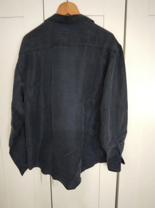 Camisa Benetton Seda Azul Talla L